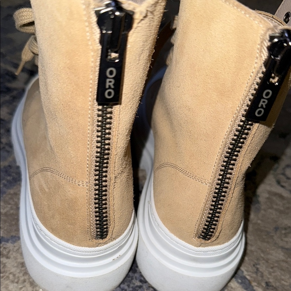 ORO THE DEVON BEIGE COMBAT BOOTS - Picture 7 of 10